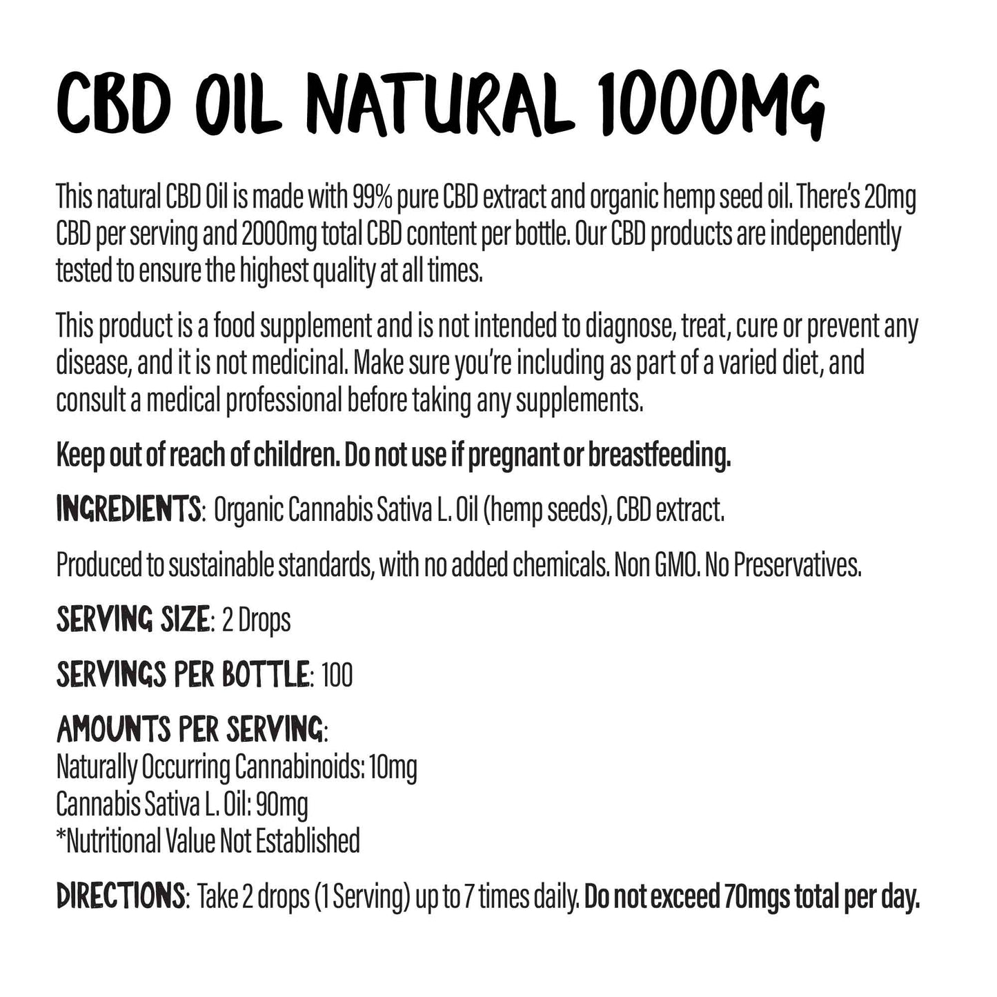 Natural 1000mg CBD Oil